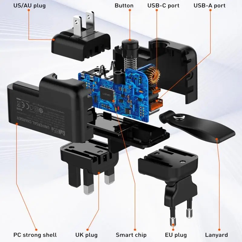 Cargador Universal 65W LDNIO (TPC & USB) Cable TPC-TPC