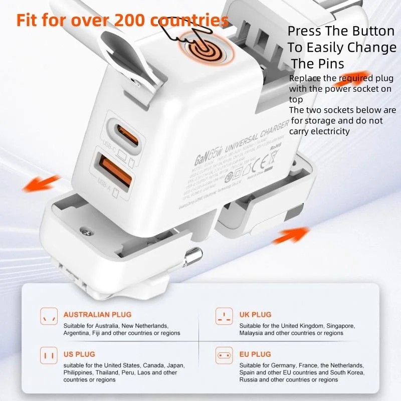 Cargador Universal 65W LDNIO (TPC & USB) Cable TPC-TPC