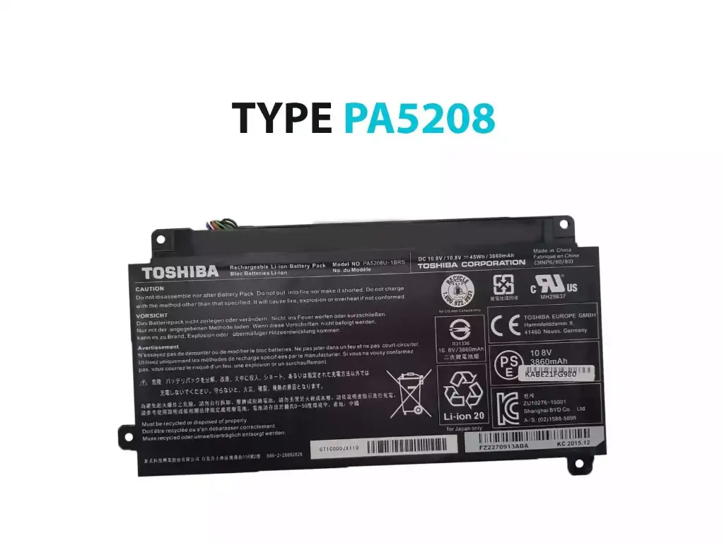 [PA5208] Bateria Genuine TOSHIBA PA5208