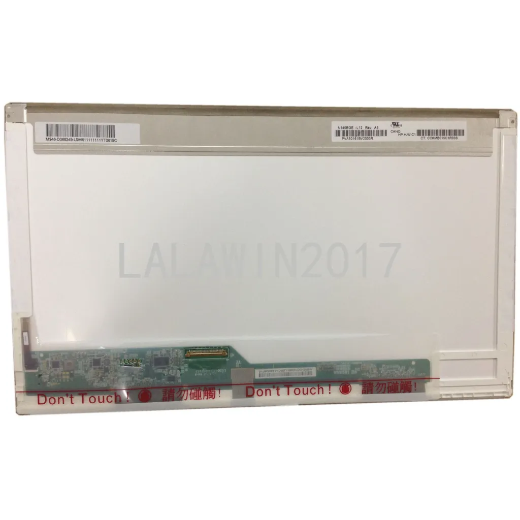 Pantalla LCD N140BGE-L12 | para laptop 14 pulg | HD (1366x768) | 40 pines |  Con Brackets | conector inferior centro | Standard 5.5mm