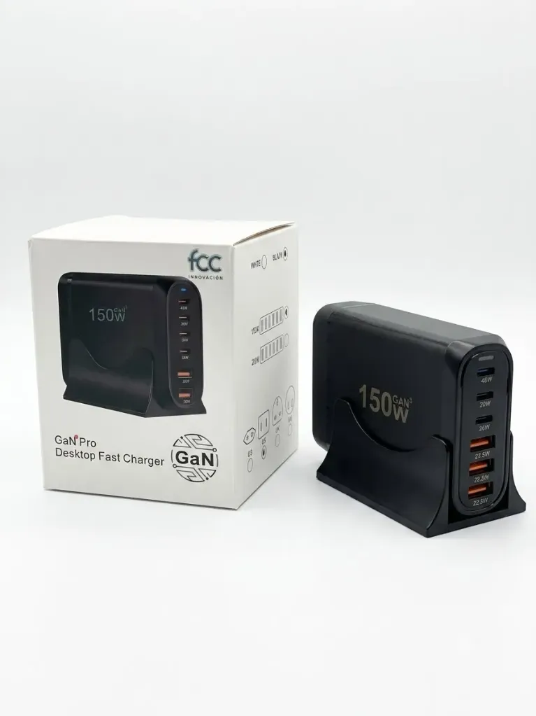 [CAR-150W] Cargador 3P+(3xUSB,3xTPC) FCC multientrada de TPC Y IP 150W PD3.1 QC4.0 GaNⁿ