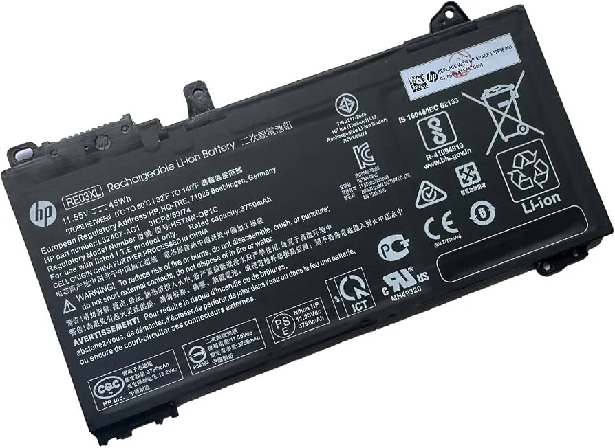 [HP-RE03XL] Bateria Genuine HP RE03XL