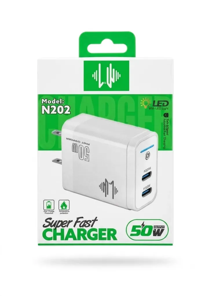 Cargador 2P-(TPC,TPC) SUPER FAST CHARGER 50W