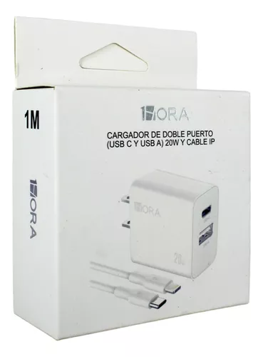 [Cargador con Cable Modelo GAR163 20W TPC-IP] Cargador 2P-(USB,TPC) Cable TPC-IP GAR163 20W