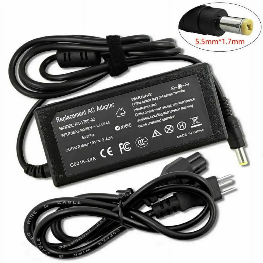 [R AC 65W 5.5x1.7] Cargador Replacement ACER 65W 5.5 x 1.7 