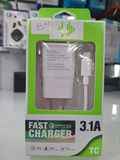 [Cargador con Cable 3.1A USB-TPC] Cargador & Cable 3.1A (USB-TC)
